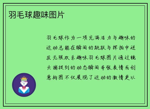 羽毛球趣味图片